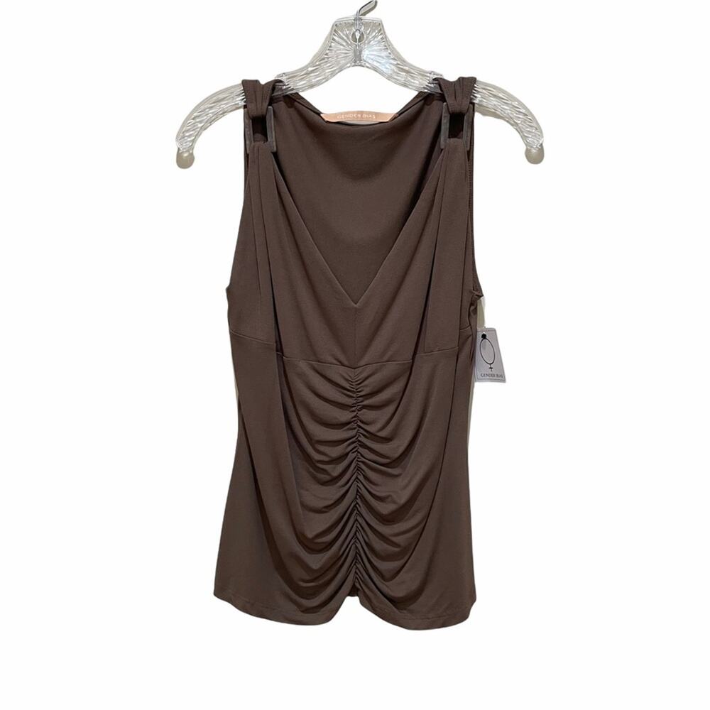 Gender Bias Tank with Two Buckles Coffee Brown Size Large